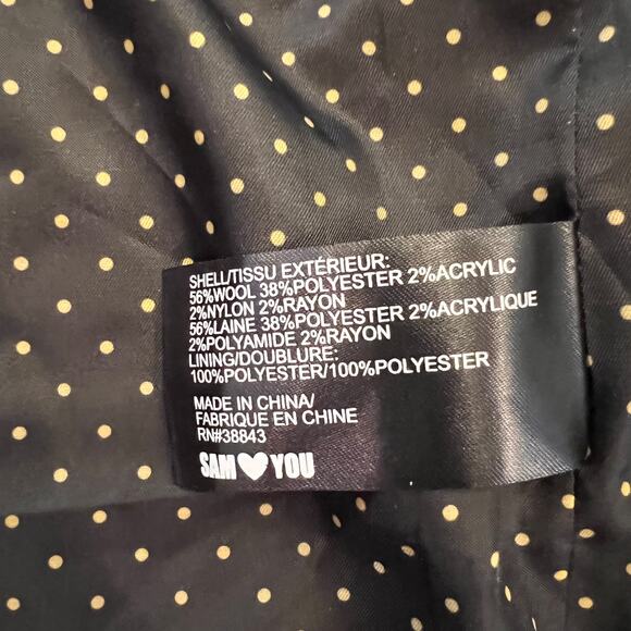 New without tags Sam Edelman Double Breasted Wool Blend Twill Coat Lapel - Picture 14 of 14